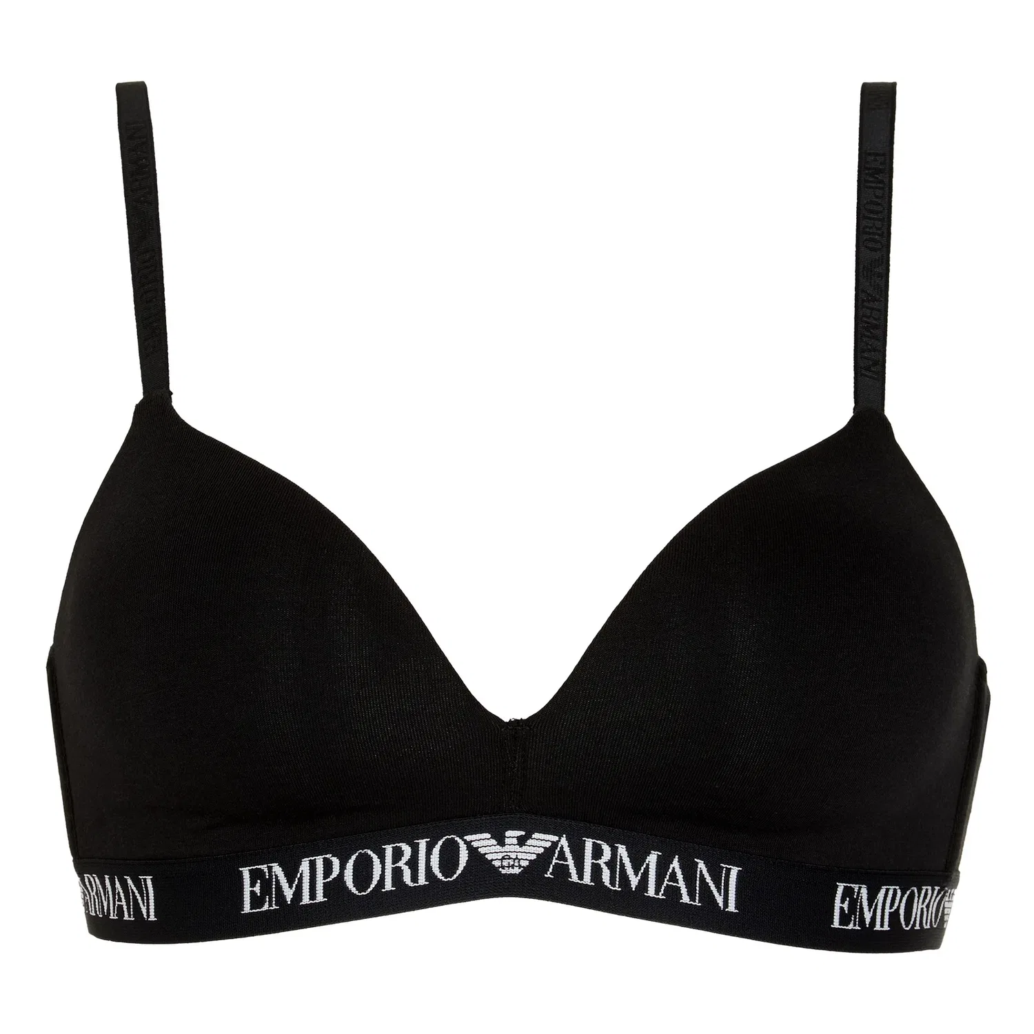 Бюстгальтер треугольный с мягкой чашкой Emporio Armani, черный
