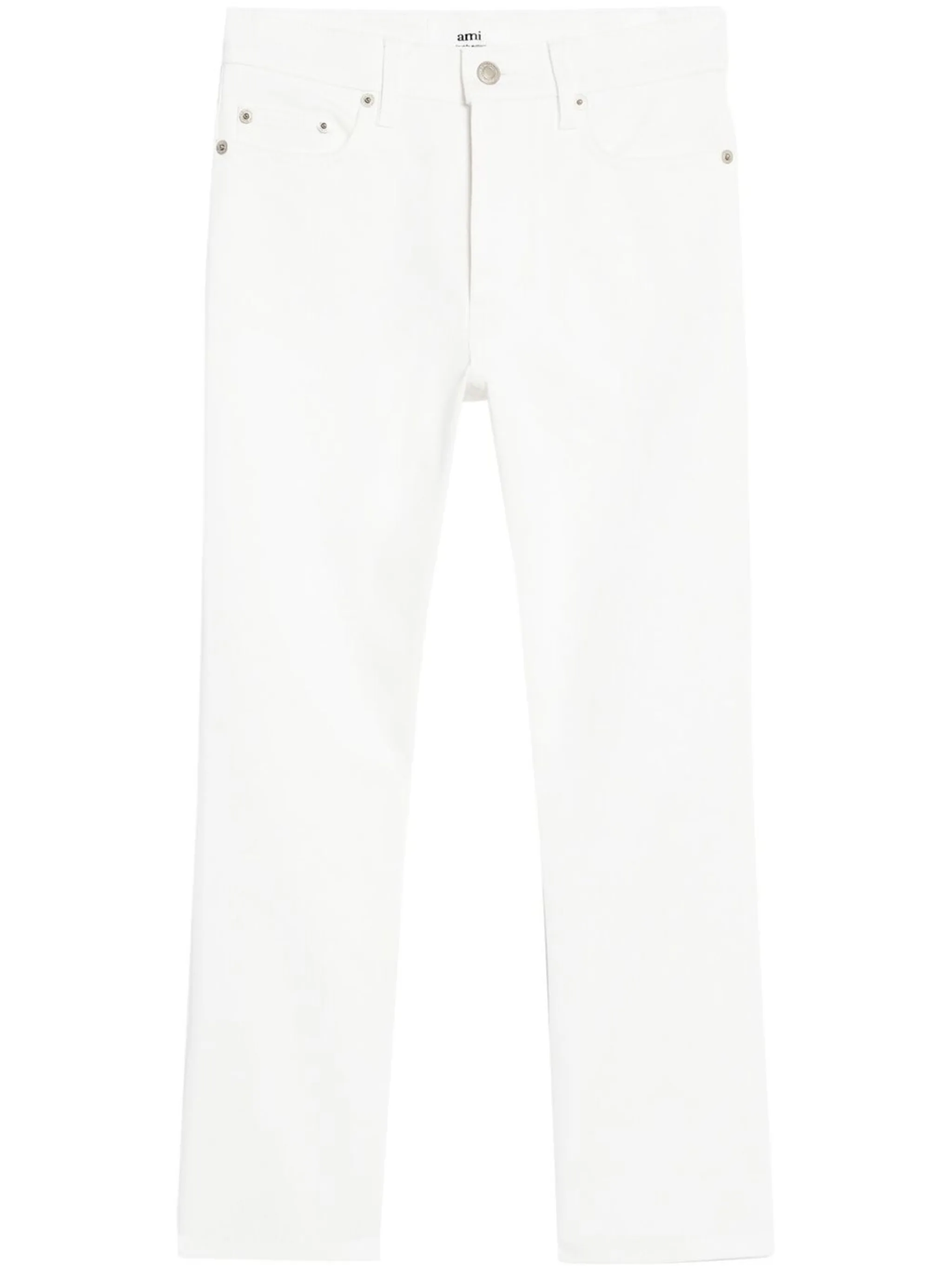 

Укороченные джинсы с завышенной талией Ami Paris, белый