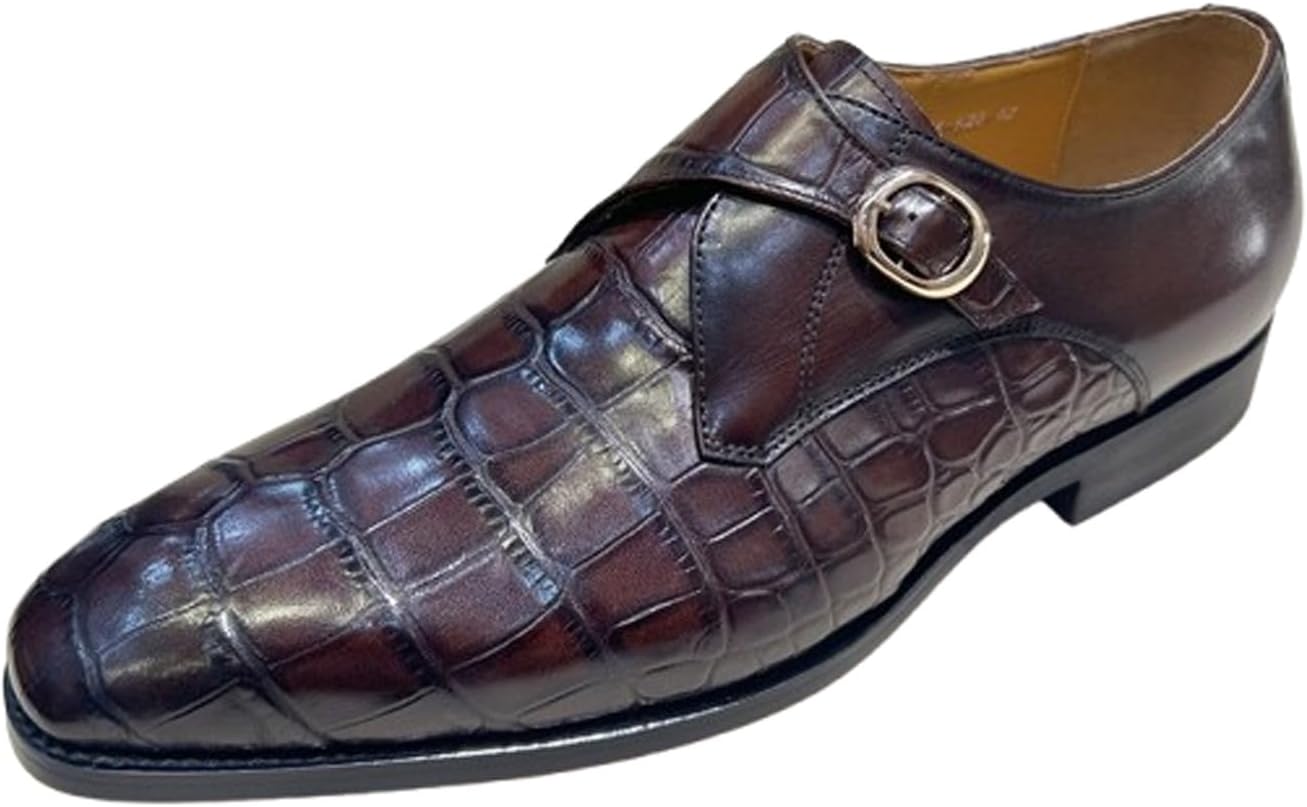 

Мужские лоферы Santimon с пряжкой Monk-Strap - повседневные мокасины для бизнеса, свадеб и особых случаев, красный