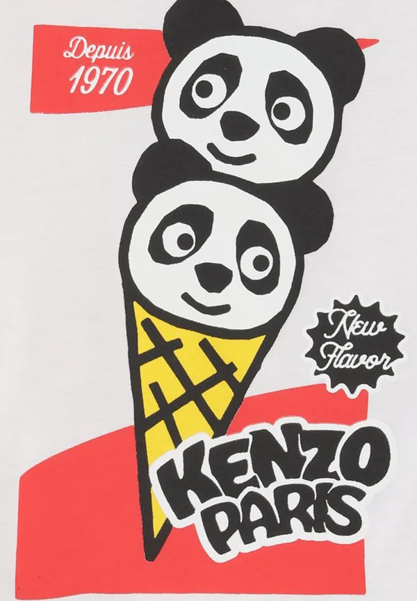 Футболка с принтом met korte mouwen Kenzo Kids, Offwhite — фото 3