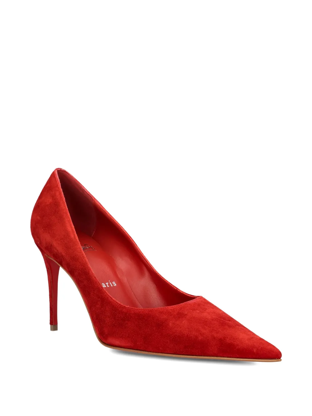 Туфли-лодочки на каблуке 85 мм из кожи Christian Louboutin, красный — фото 2