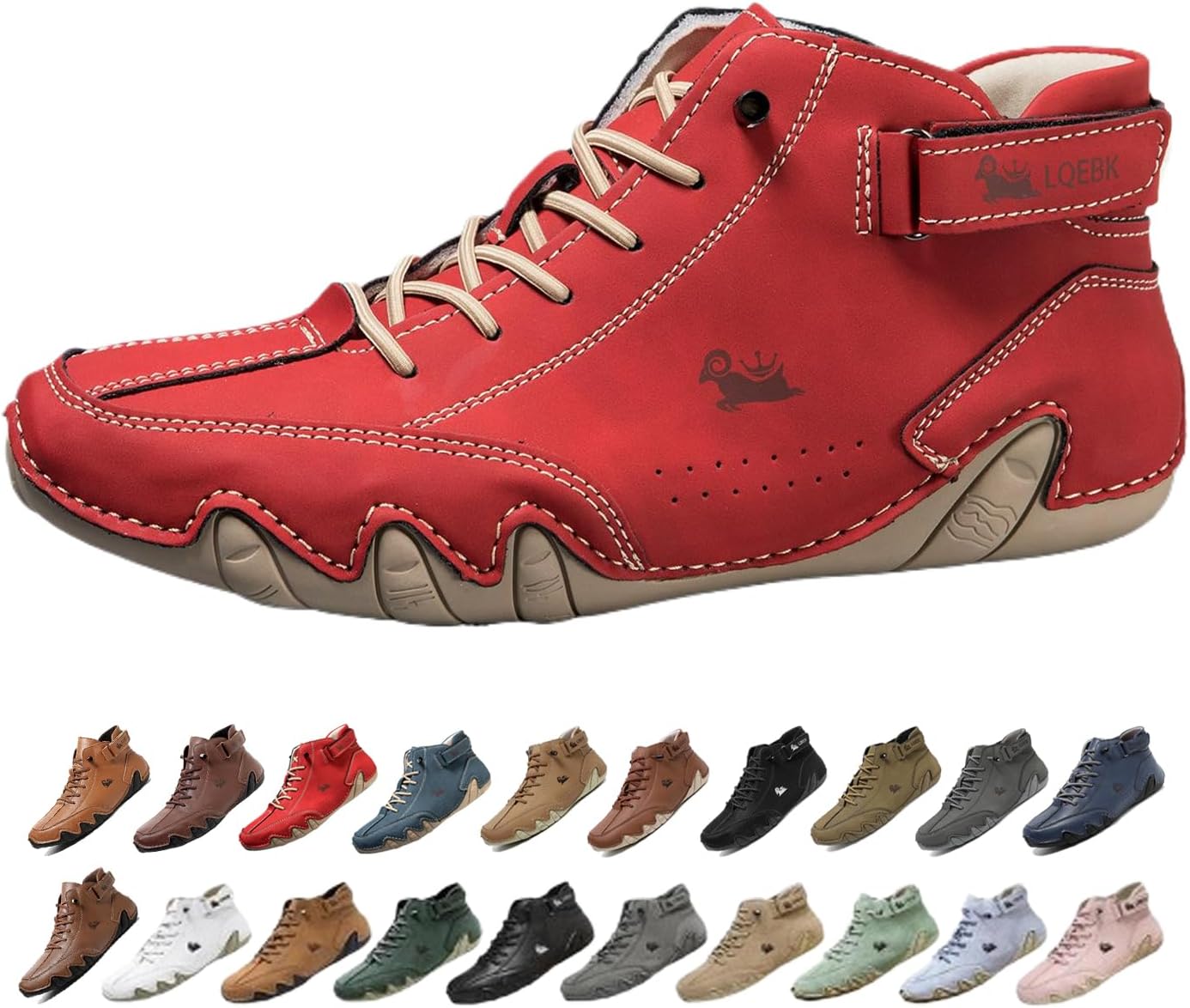 

Мужские водонепроницаемые дышащие высокие ботинки-чукка ручной работы, нескользящие, для походов, вождения, кемпинга, легкие босоножки на все сезоны Generic, красный