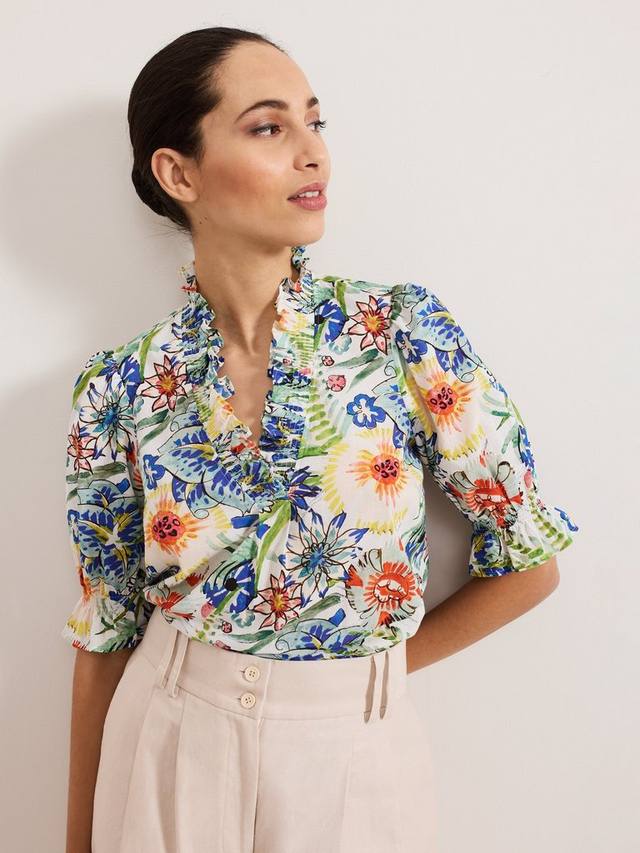 

Топ Izara с цветочным принтом и рюшами Phase Eight, Multi