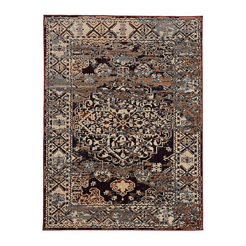 

Льняной винтажный ковер Nain Linon, цвет Brown Blue
