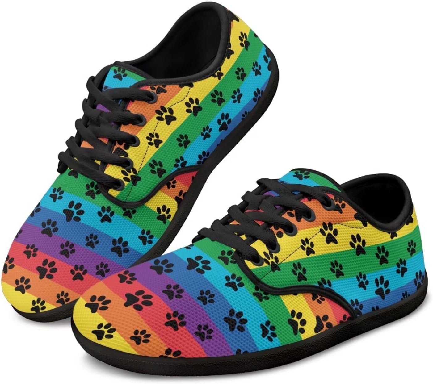 

Мужские босоножки Jeiento с отпечатком лапы собаки, широкая передняя часть, кроссовки с нулевым перепадом для тенниса и тренажерного зала, Rainbow Dog Paw