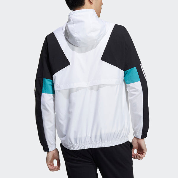 Куртка adidas neo M Cs Cb Wb 2 Logo Embroidered Contrasting Colors Sports Jacket White, белый — фото 3