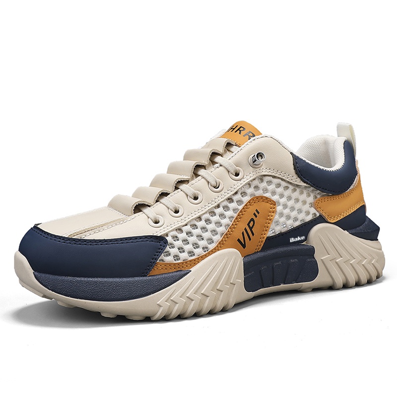 

BAKE Скользоустойчивые износостойкие дышащие мужские лоу-топы бежевые, цвет Beige