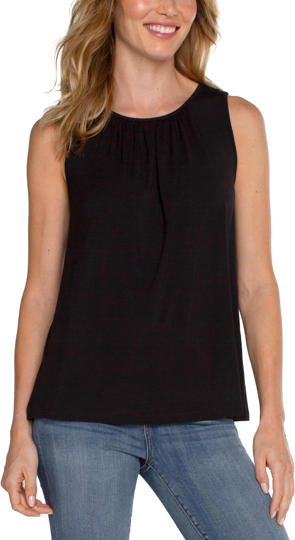 

Топ Liverpool Los Angeles A-Line Sleeveless Ultra Soft Knit Top with Keyhole, черный