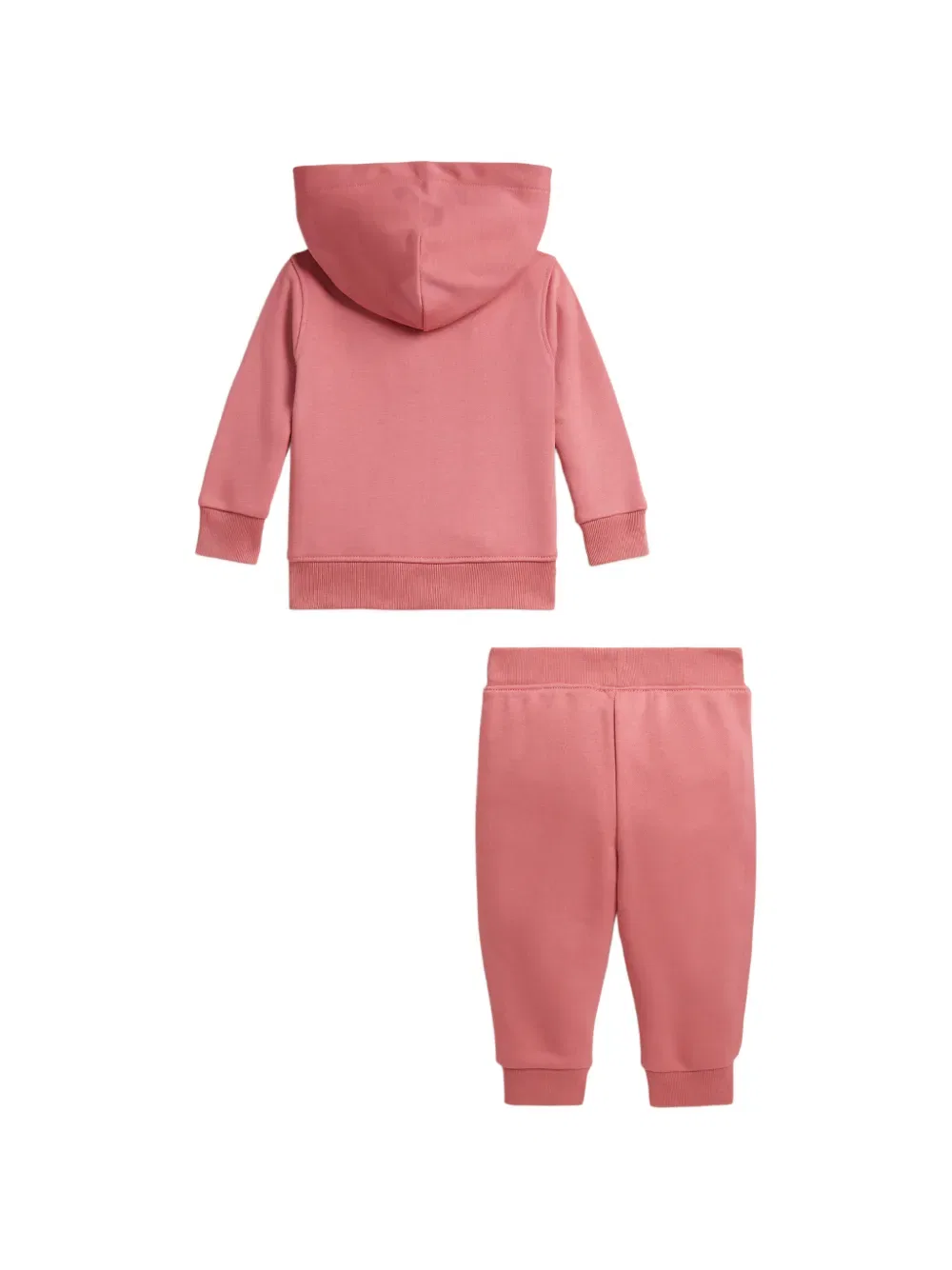 Спортивный костюм с капюшоном и вышитой отделкой Polo Ralph Lauren Kids, розовый — фото 2