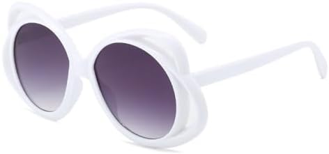 

Модные солнцезащитные очки 2027 года для женщин и мужчин, круглые линзы с градиентом, винтажный стиль для вечеринок и пляжа, трендовые очки с защитой от УФ-излучения UV400 MTZJH, C6