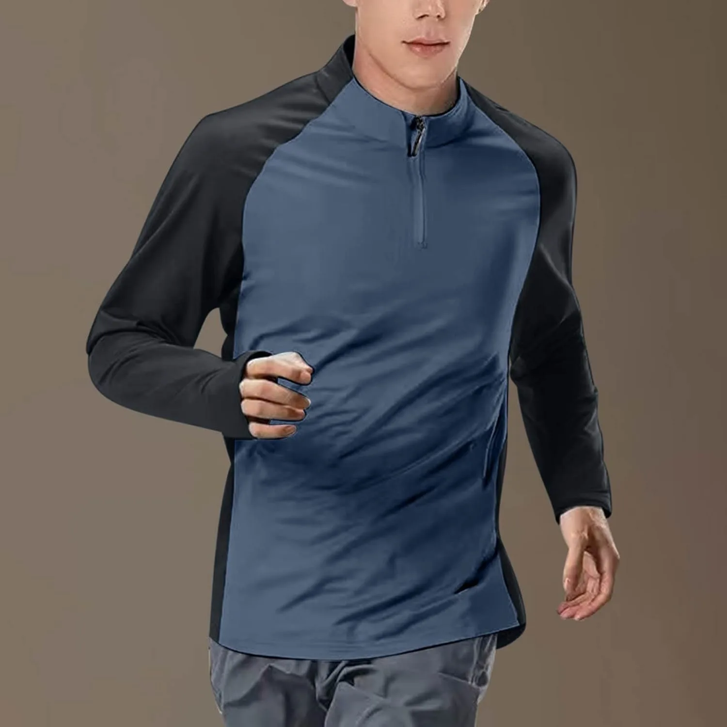 Футболка с длинным рукавом Color Block для мужчин Quarter Zip Pullover — фото 2