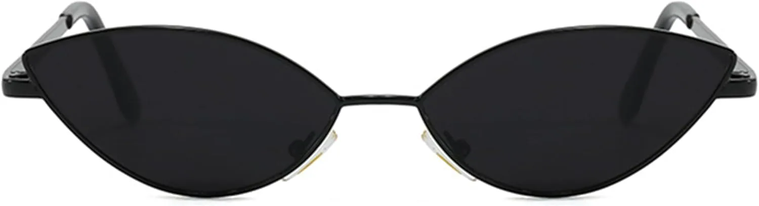 

Солнцезащитные очки Bullabulling в стиле ретро, ​​овальные, для женщин, 80-90-е, маленькие овальные, «кошачий глаз», модные винтажные, золотистые, узкие, Black