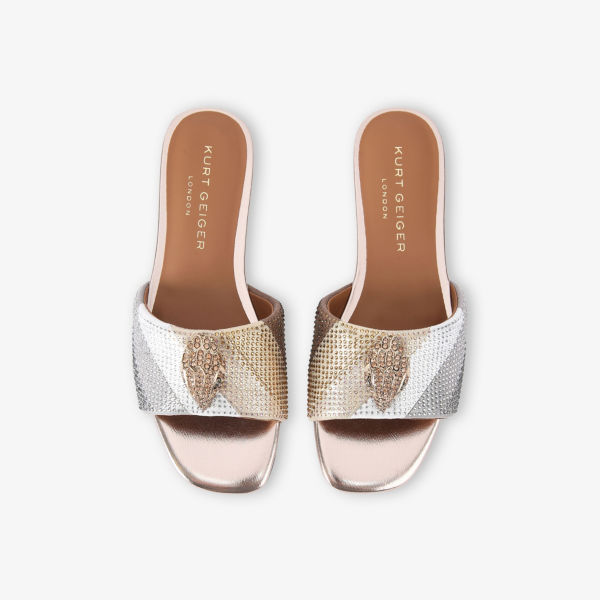 Сандалии плетеные Kurt Geiger London, серебряный / золотой — фото 2