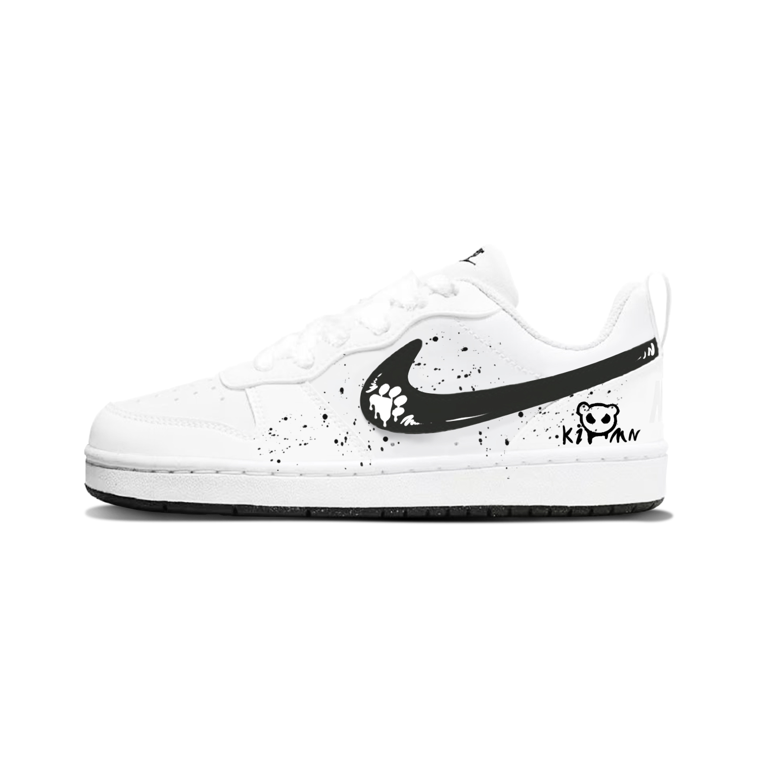 

Nike Court Borough Cute Panda Paw Low top детские скейтбординг кроссовки Black White Unisex