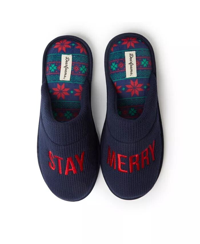 

Мужские тапочки Tyler Novelty Holiday Christmas Scuff Dearfoams, синий