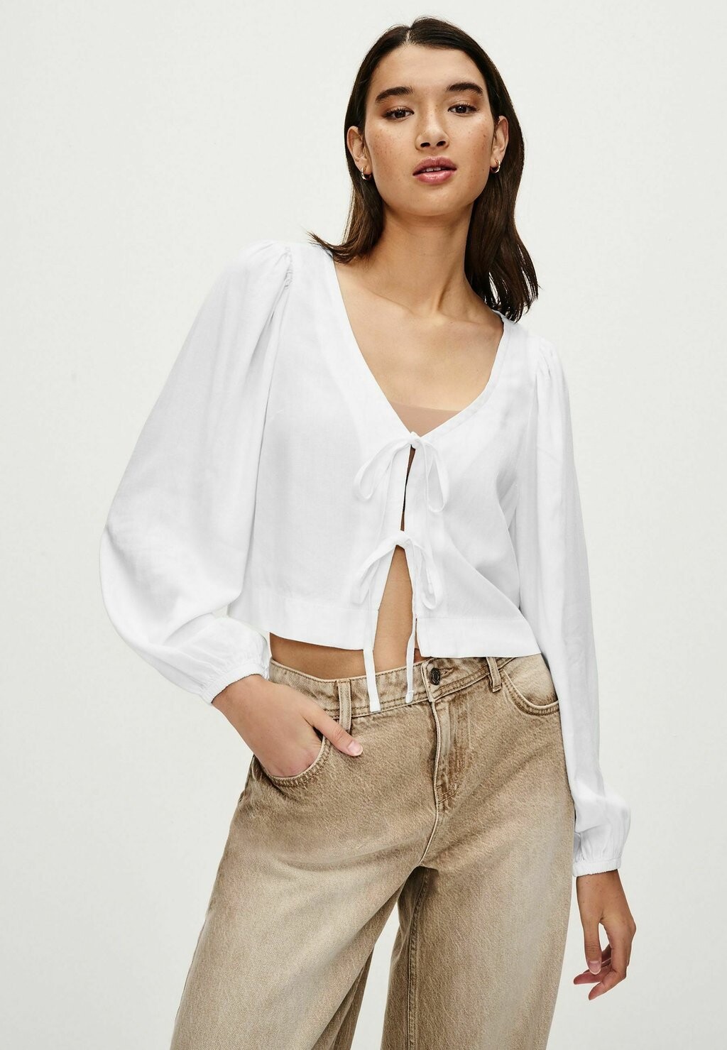 

Блузка TIE FRONT PETITE Next, цвет white