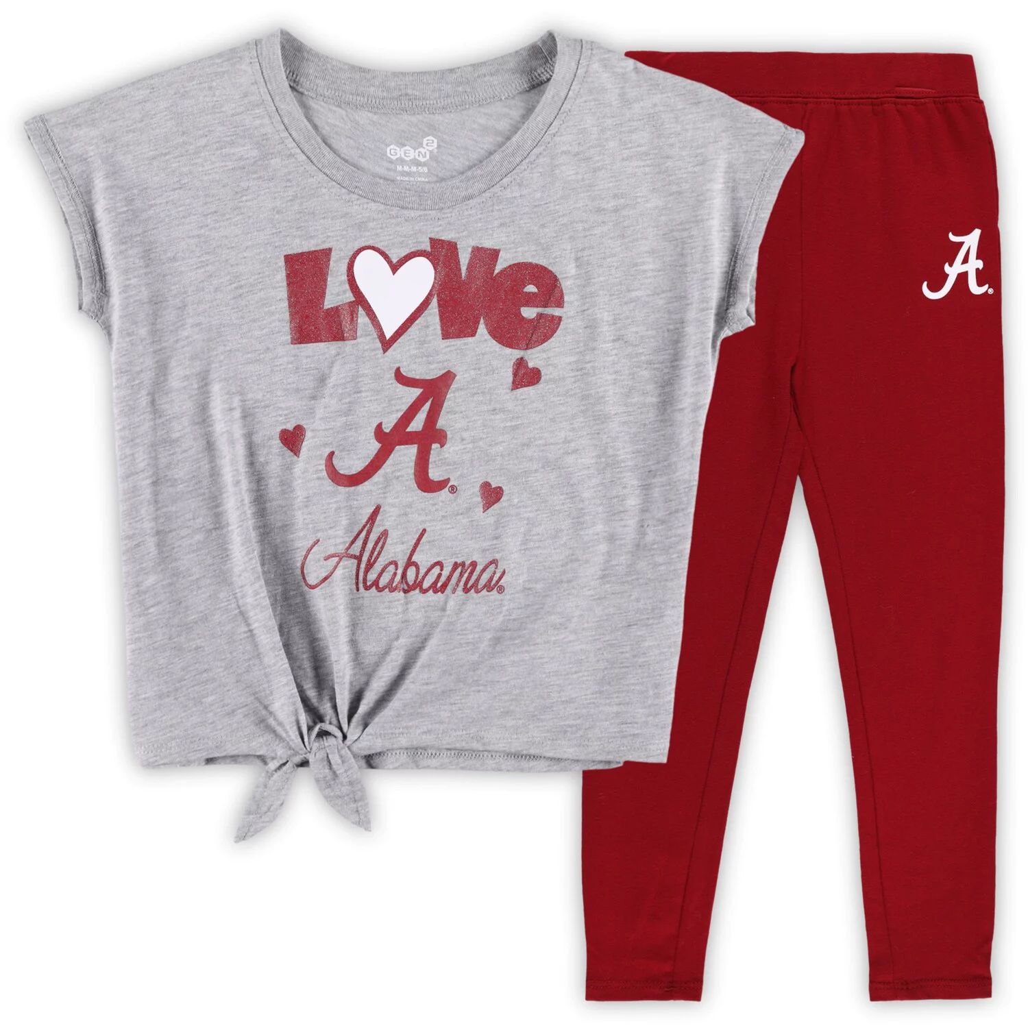 

Комплект футболки и леггинсов для малышей Heather Grey/Crimson Alabama Crimson Tide Forever Love Team Outerstuff