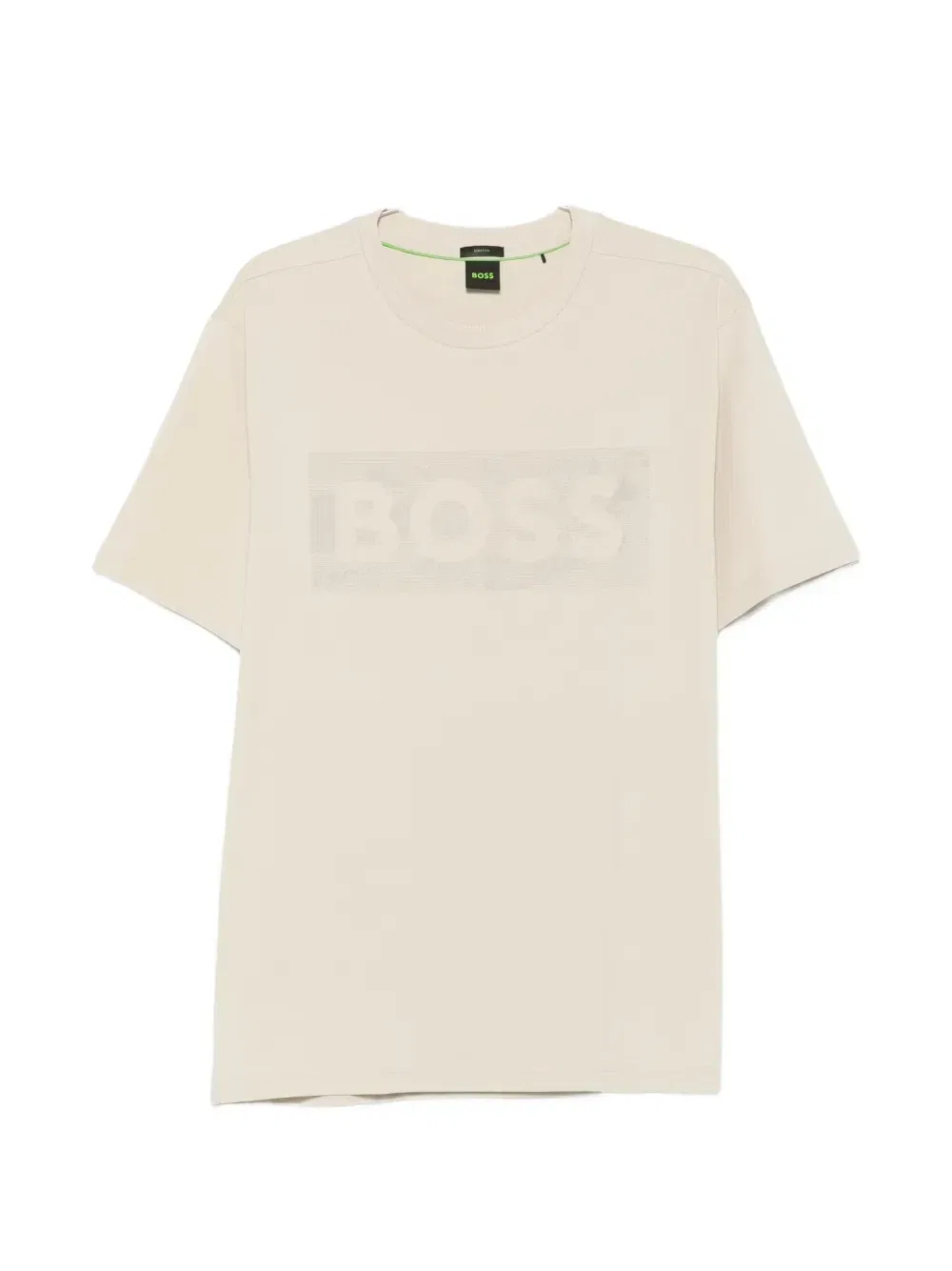 Футболка с логотипом и короткими рукавами BOSS, бежевый