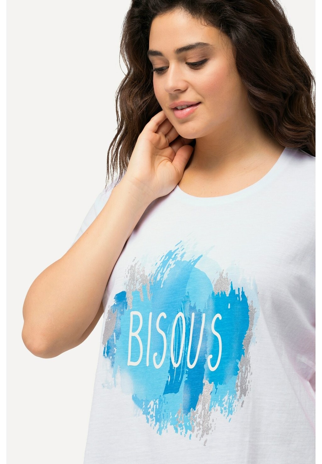 

Футболка с принтом BISOUS SHORT SLEEVE GRAPHIC Ulla Popken, белый