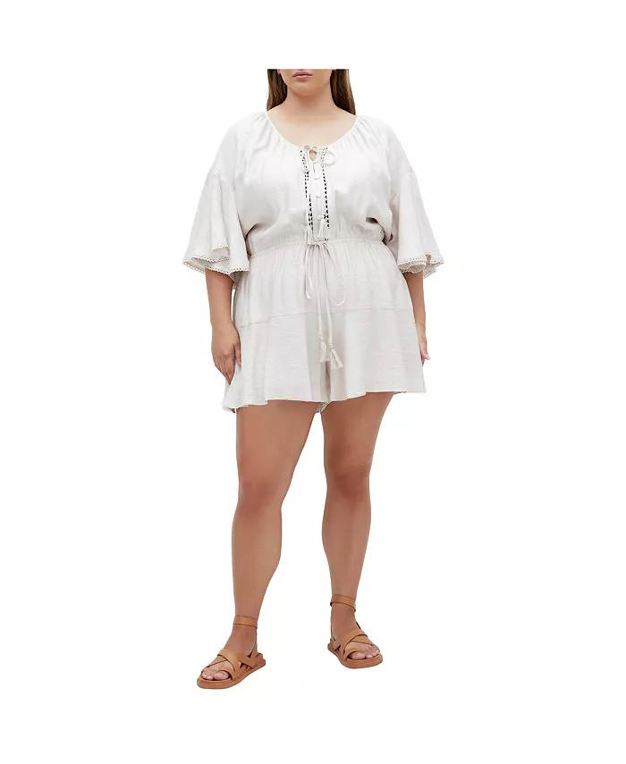 

Комбинезон Harlow Lace Plus Size CITY CHIC, коричневый/бежевый