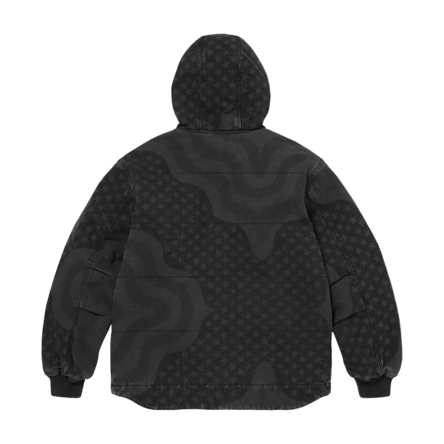 Рабочая куртка Supreme SS26 Flag Quilted Hooded Work Jacket 'Black' — фото 3