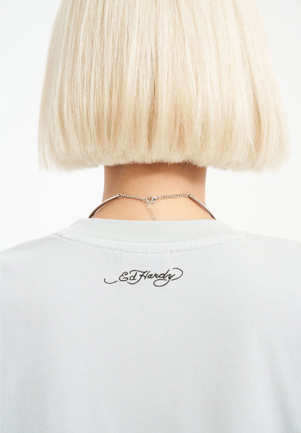 

Футболка с принтом LOVE KILLS SLOWLY DIAMANTE Ed Hardy, серый