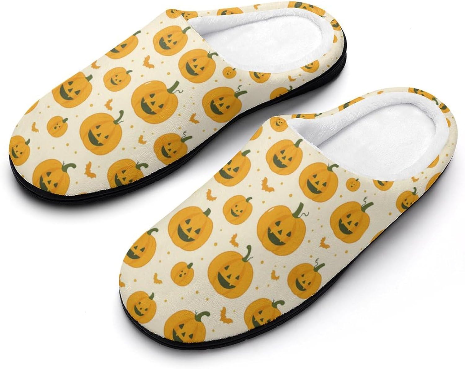 

Мужские хлопковые тапочки Neon Galaxy Planets для дома и улицы, теплые, удобные, мягкие и с противоскользящей подошвой Daihanle, Halloween Pumpkin and Bat