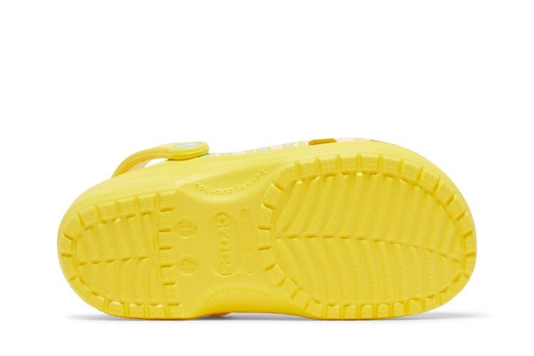 Кроссовки Crocs Ron English x Classic Clog Kids Party Animals - Zebra Lemon, желтый — фото 4