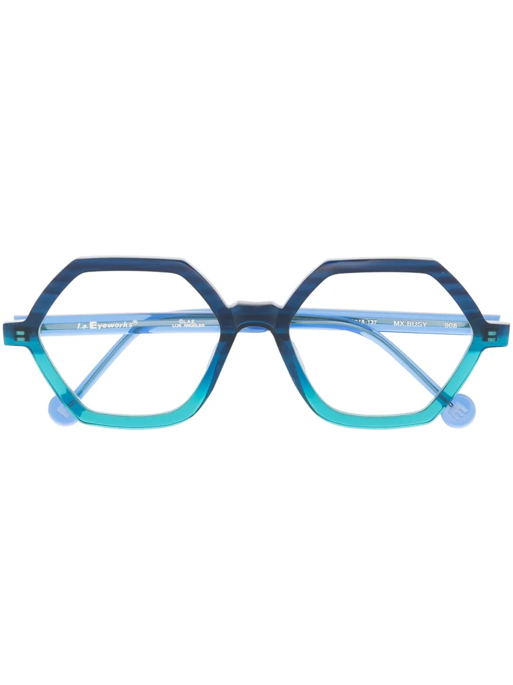 

Очки в геометричной оправе L.A. EYEWORKS, синий