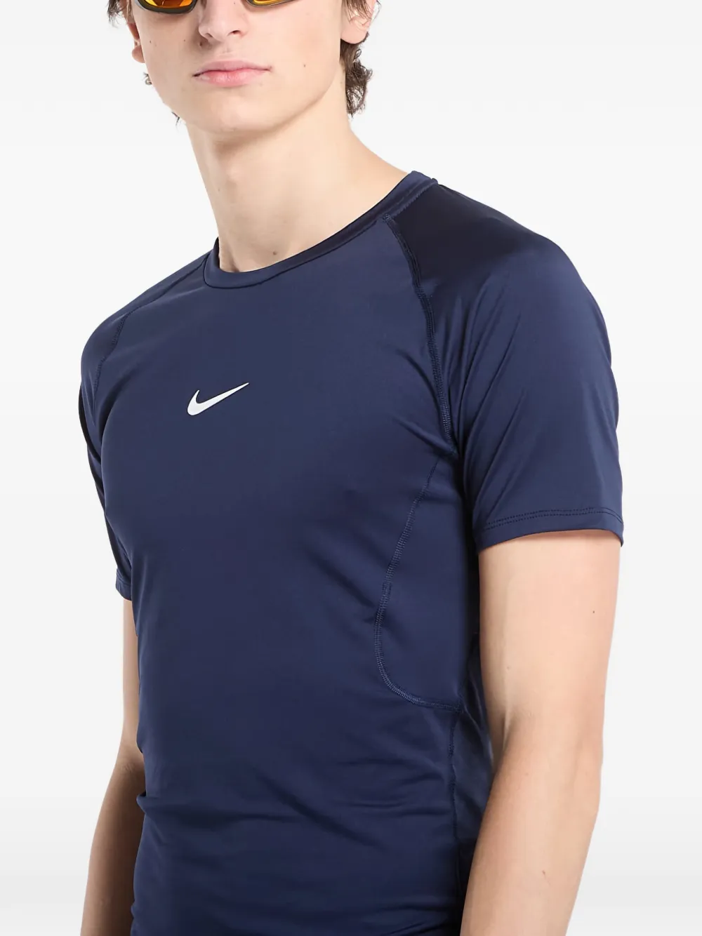 Футболка для активного отдыха с короткими рукавами и логотипом Nike, синий — фото 4