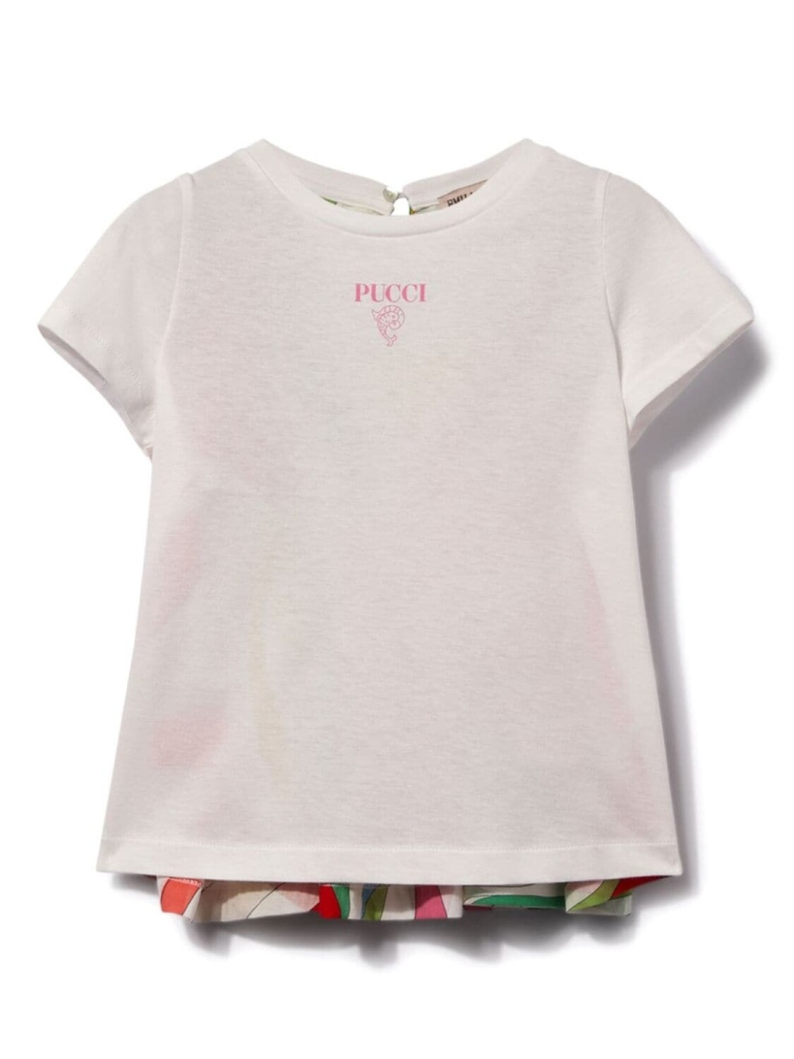 

PUCCI Junior многослойная блузка с логотипом, белый