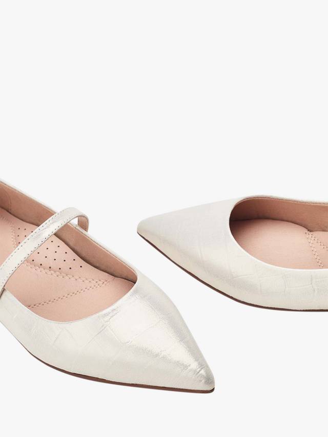 Туфли-лодочки mary jane ballerina из лакированной кожи в цветочек Moda in Pelle, цвет Champagne — фото 4