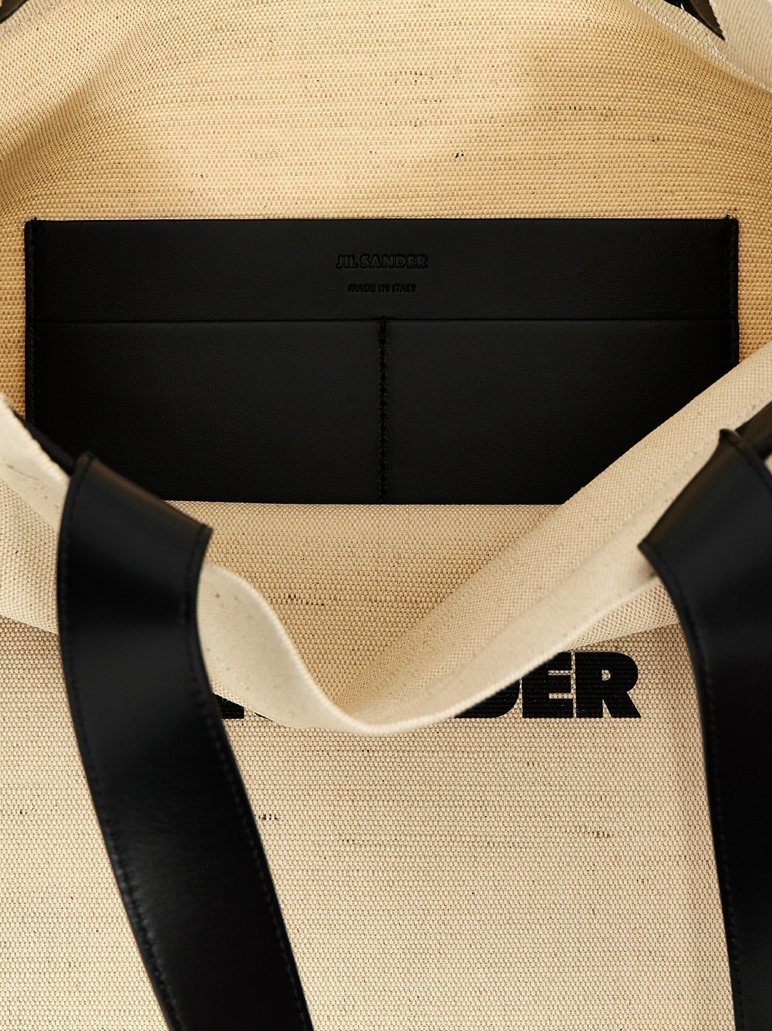 Средняя плоская шоппер-сумка JIL SANDER, белый/черный — фото 4