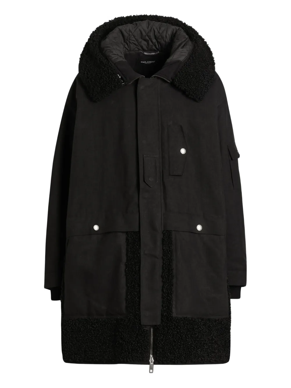 

Парка с капюшоном и флисовой подкладкой DOLCE & GABBANA, черный