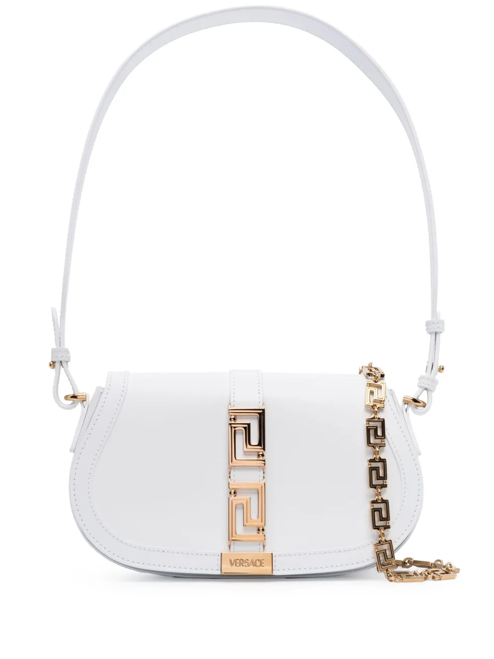 

Сумка на плечо с металлическим декором Greca VERSACE, белый