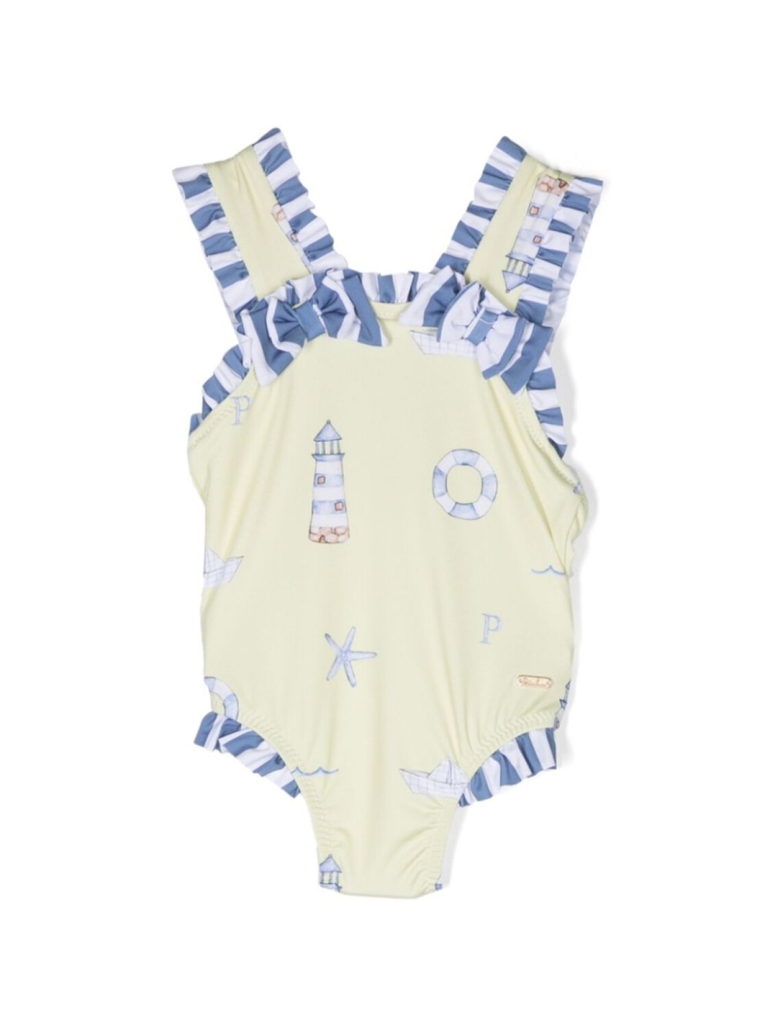 

Купальник с оборками и принтом Patachou, желтый