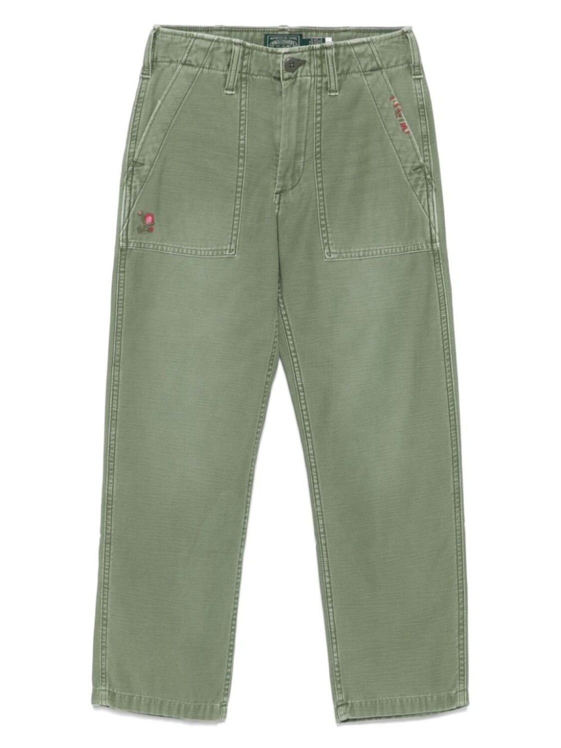 

POLO RALPH LAUREN KIDS вышитые брюки-плотники, зеленый