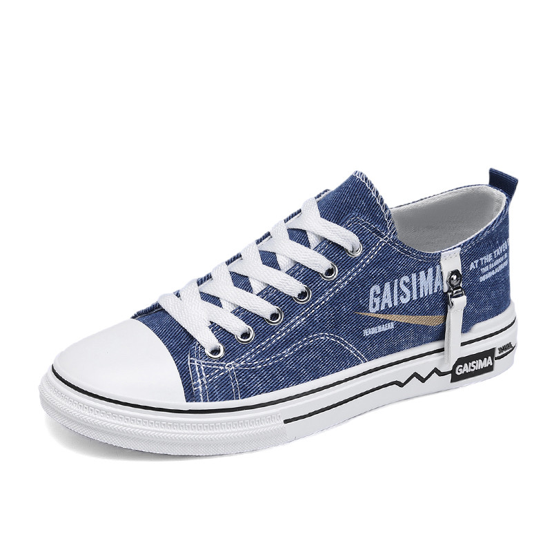 

King Jinmai Низкие скейтерские кроссовки мужские деним синие, цвет Denim Blue