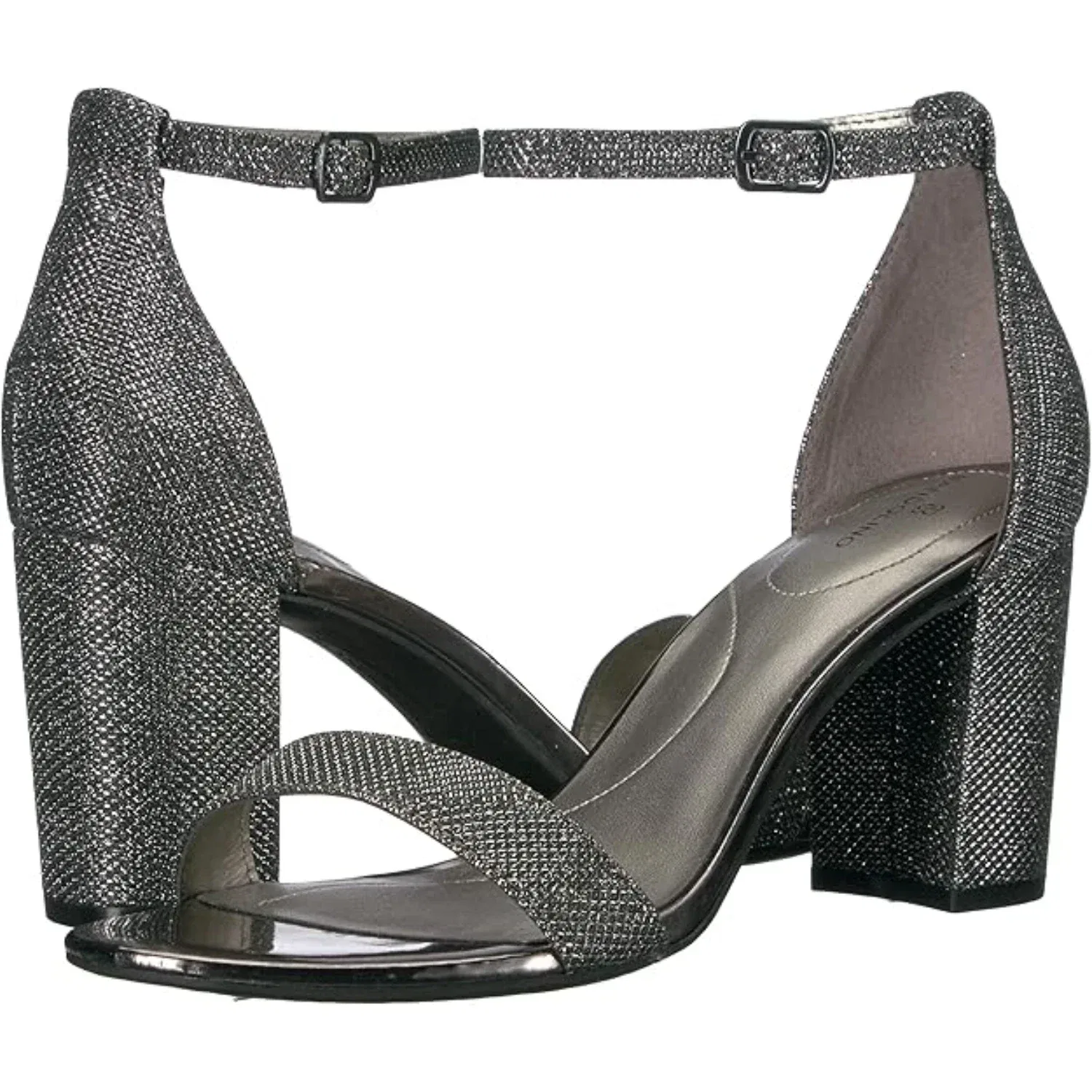 Мужские сандалии Bandolino Armory Dress Sandal Gunmetal с ремешком на щиколотке и массивным каблуком RHS7696