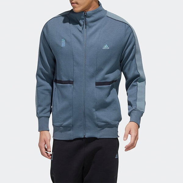 Куртка cozy sports stand collar jacket blue Adidas, синий — фото 2