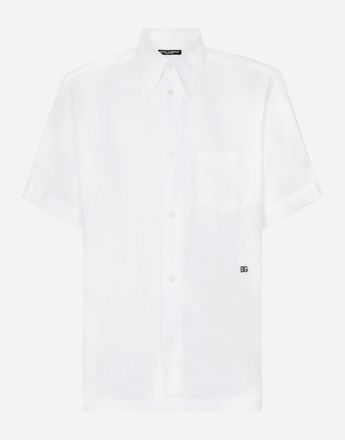

Льняная гавайская рубашка с фурнитурой dg Dolce & Gabbana, белый