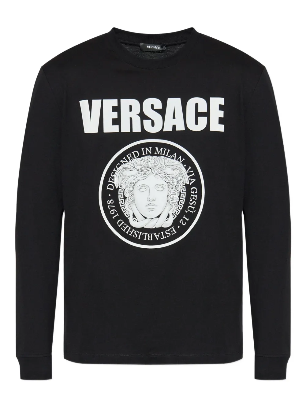 

Футболка с длинными рукавами и логотипом VERSACE, черный