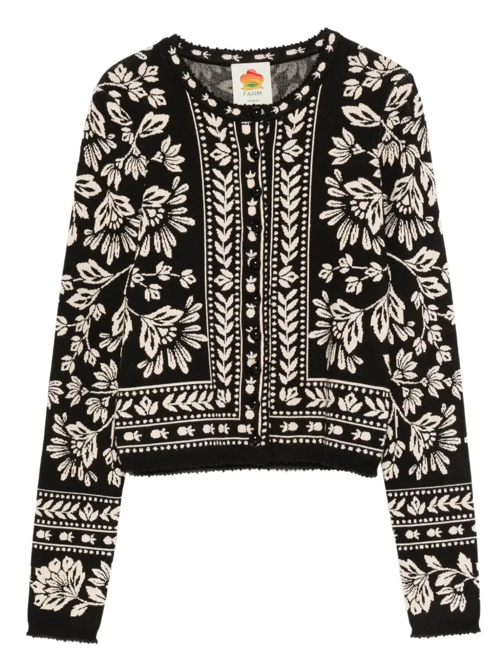 

Кардиган на пуговицах с цветочным принтом Farm Rio, черный