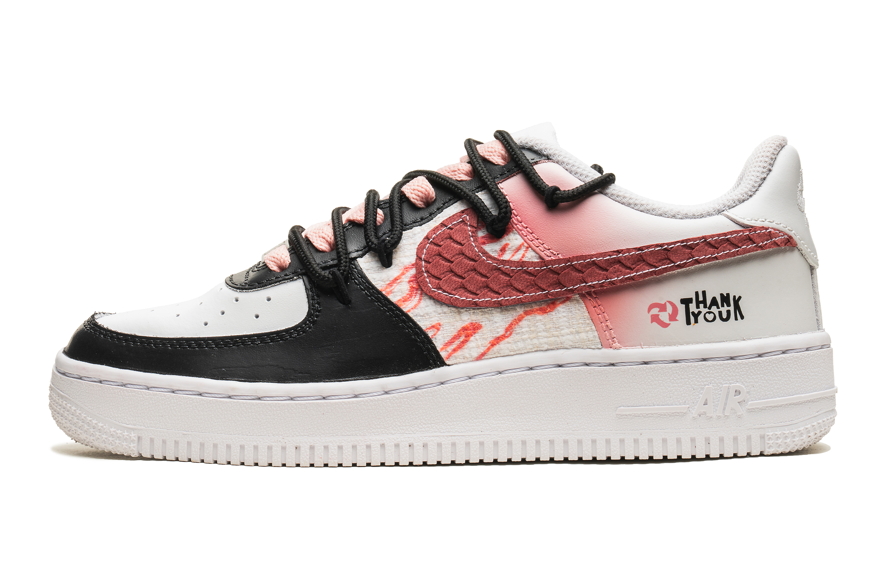 

Кроссовки Nike Air Force 1 Skateboarding Shoes Women's Low-top Pink/red/white, черный