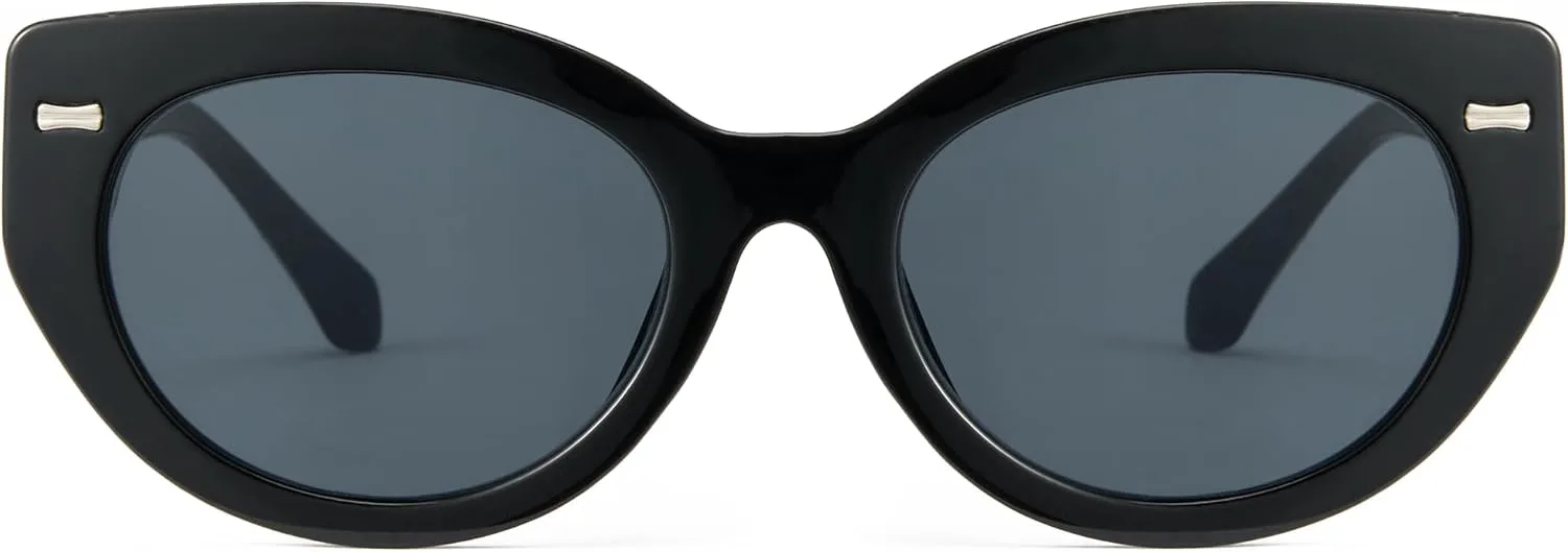 

Солнцезащитные очки Cyxus Retro Cat Eye для женщин и мужчин, овальная толстая оправа, винтажный стиль, защита UV400, модель 1159, 1159-black Frame- Grey Lens