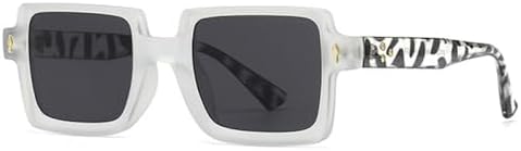 

Ретро-солнцезащитные очки в стиле панк с квадратными заклепками для мужчин, защита от УФ-излучения UV400, модный градиент для женщин, трендовые солнцезащитные очки MTZJH, Transparent Grey