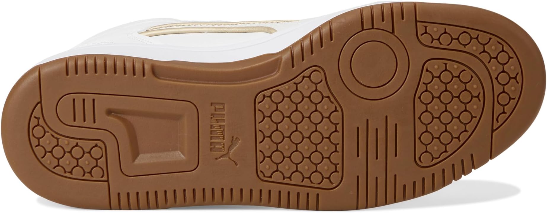 Кроссовки PUMA Rebound Layup Mid Shoes, цвет White/Gold — фото 3