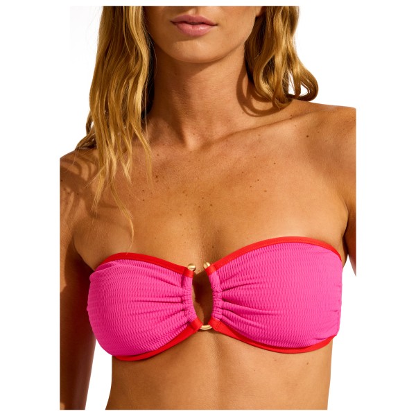 

Женский пляжный бандо с кольцами спереди - верх бикини Seafolly, мультиколор