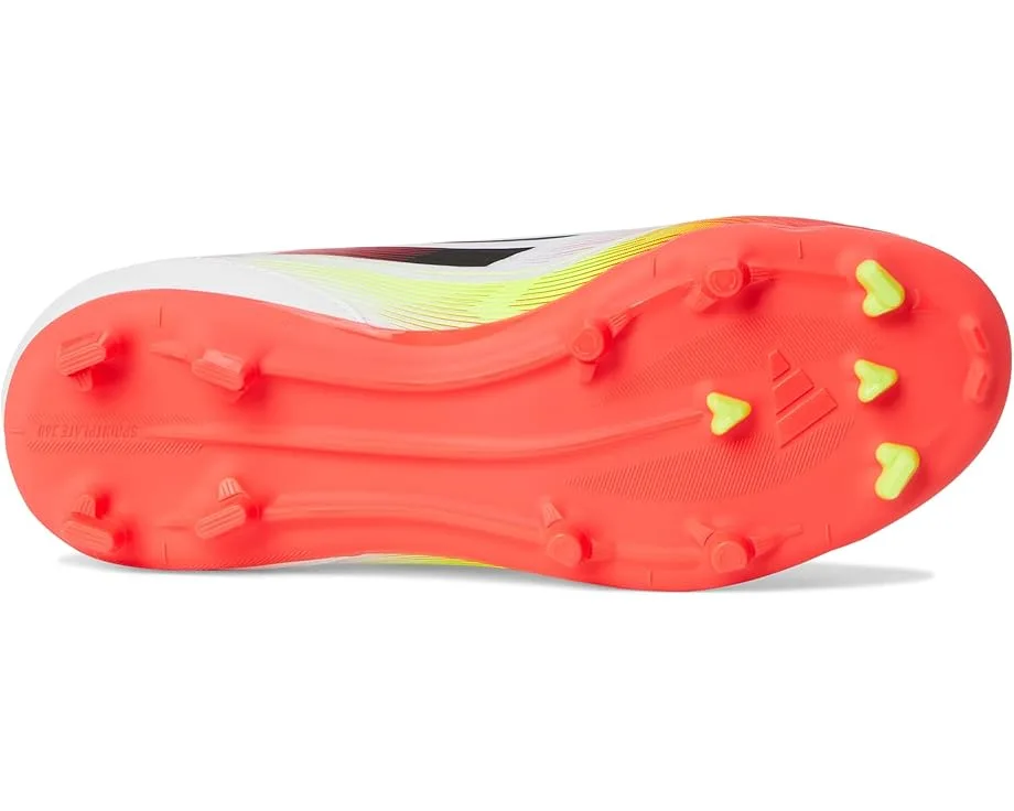 Кроссовки Adidas Kids F50 League Laceless Firm Ground/Multi Ground Soccer Cleats (Little Kid/Big Kid), White/Black/Solar Yellow — фото 3