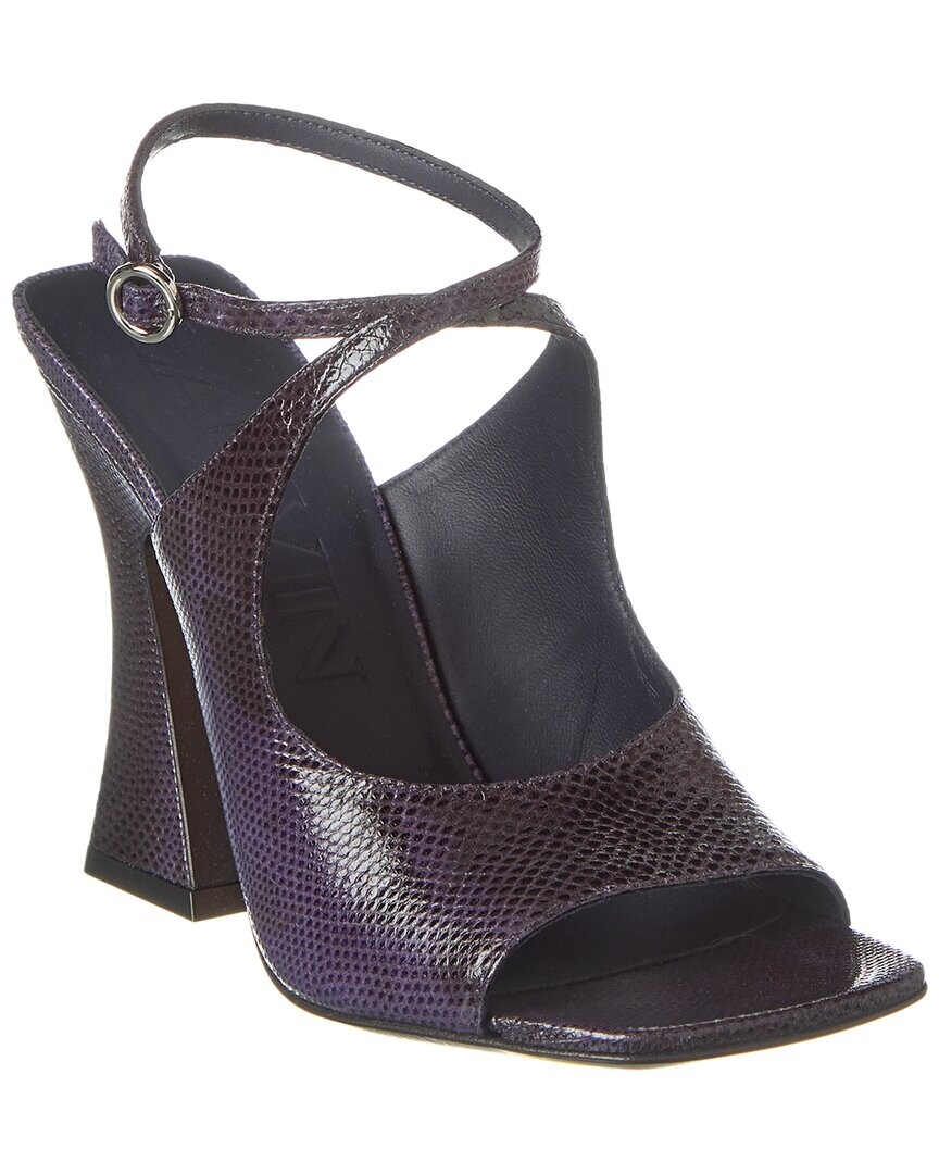 Кожаные сандалии с тиснением LANVIN Smile, фиолетовый — фото 2